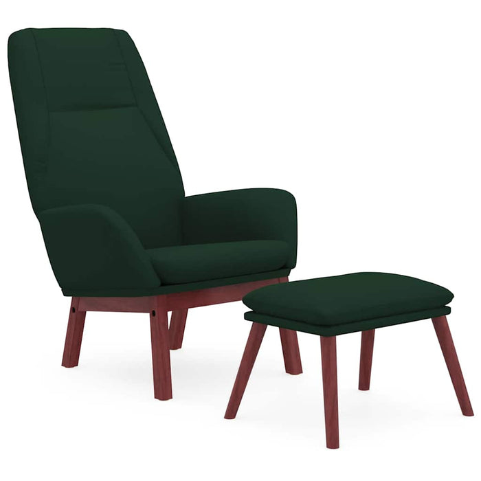 Scaun de relaxare cu taburet, verde închis, textil - WALTI WALTI