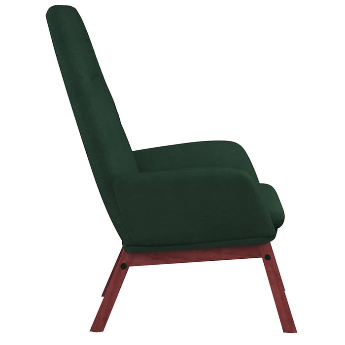 Scaun de relaxare cu taburet, verde închis, textil - WALTI WALTI