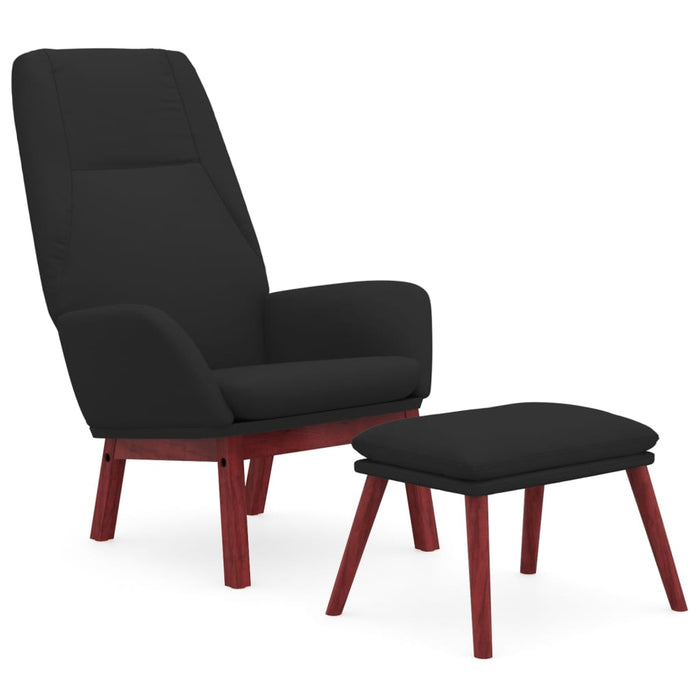 Scaun de relaxare cu taburet, negru, textil - WALTI WALTI