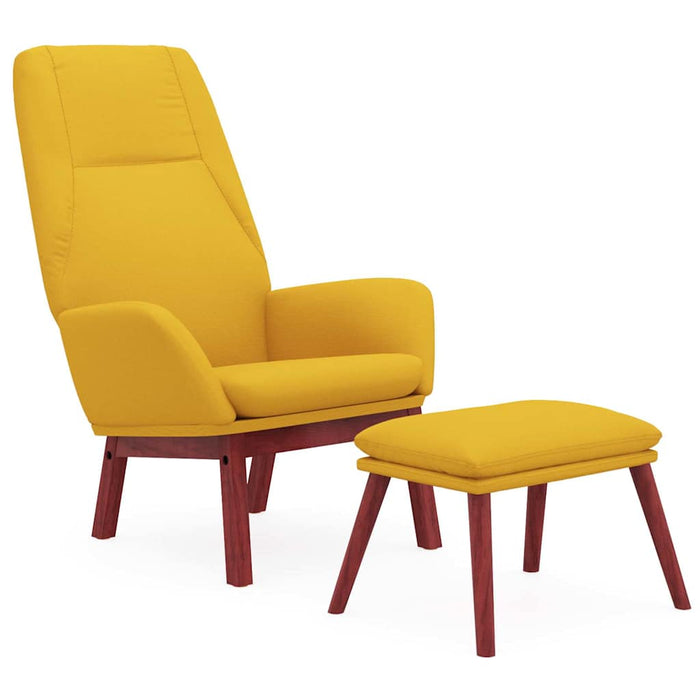 Scaun de relaxare cu taburet, galben muștar, textil WALTI