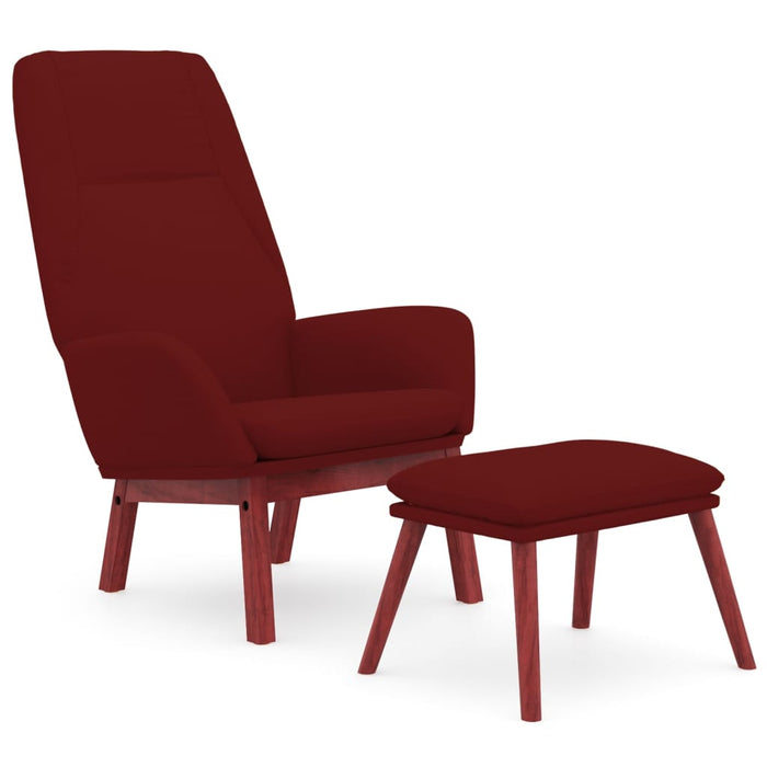 Scaun de relaxare cu taburet, roșu vin, textil WALTI