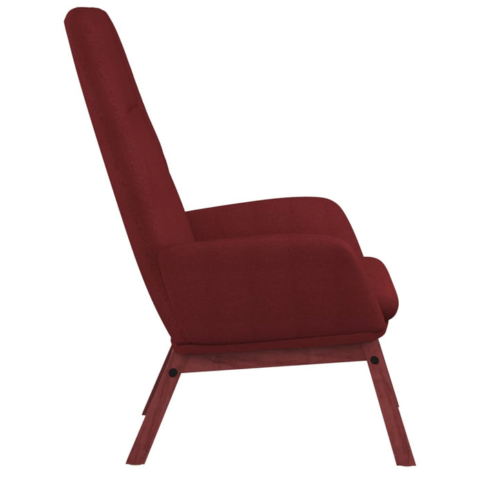Scaun de relaxare cu taburet, roșu vin, textil WALTI