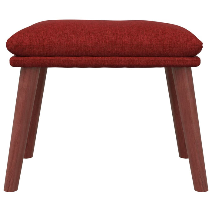 Scaun de relaxare cu taburet, roșu vin, textil WALTI