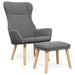 Scaun de relaxare cu taburet, gri deschis, textil - WALTI WALTI