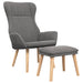 Scaun de relaxare cu taburet, gri deschis, textil - WALTI WALTI