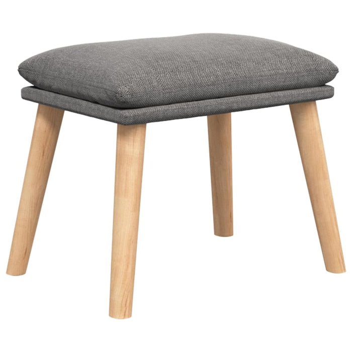 Scaun de relaxare cu taburet, gri deschis, textil - WALTI WALTI