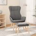 Scaun de relaxare cu taburet, gri deschis, textil - WALTI WALTI