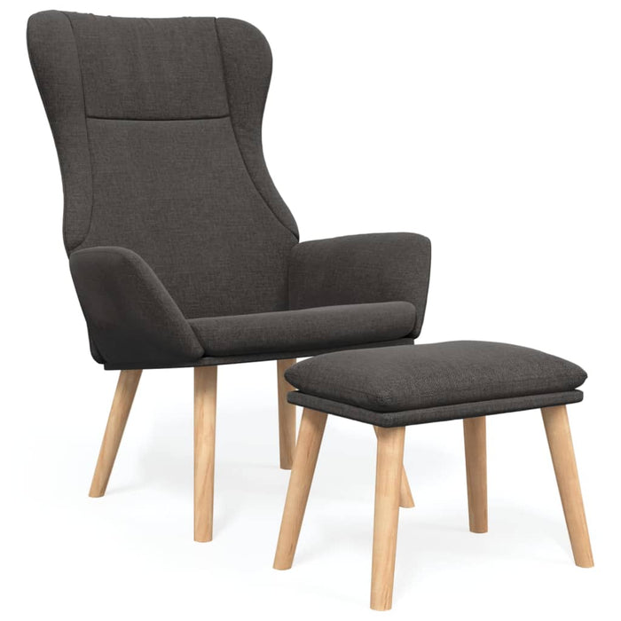 Scaun de relaxare cu taburet, gri deschis, textil - WALTI WALTI
