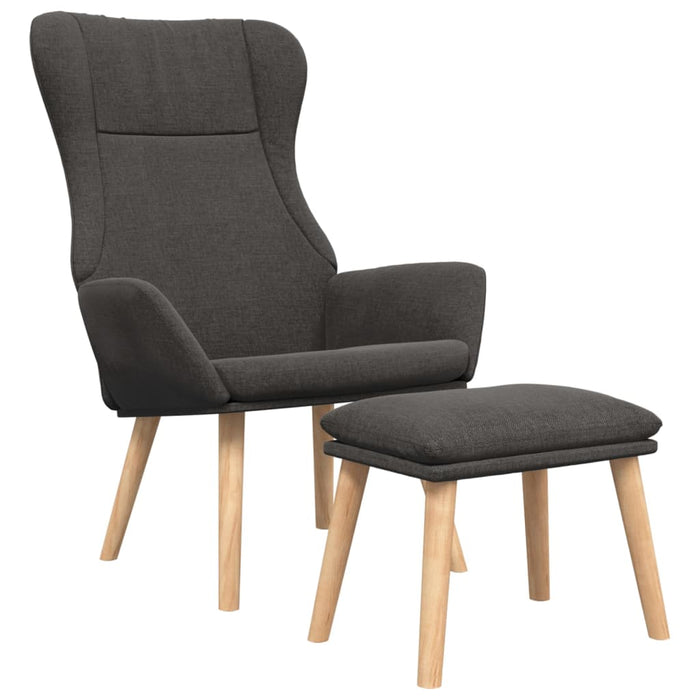Scaun de relaxare cu taburet, gri deschis, textil - WALTI WALTI