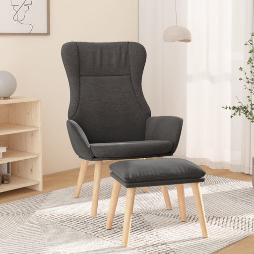 Scaun de relaxare cu taburet, gri deschis, textil - WALTI WALTI