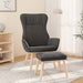 Scaun de relaxare cu taburet, gri deschis, textil - WALTI WALTI