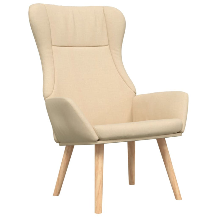 Scaun de relaxare cu taburet, crem, textil WALTI