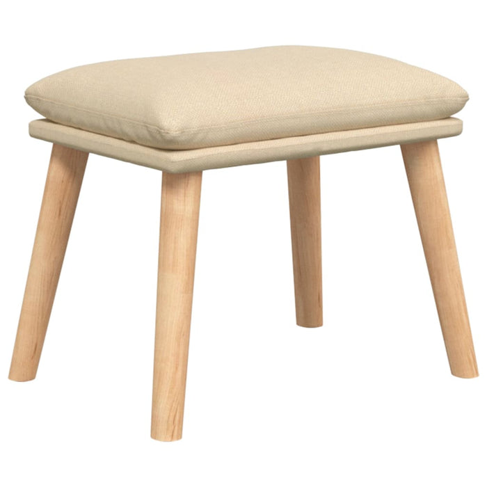 Scaun de relaxare cu taburet, crem, textil WALTI