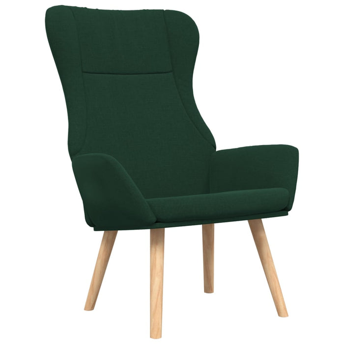 Scaun de relaxare cu taburet, verde închis, textil WALTI