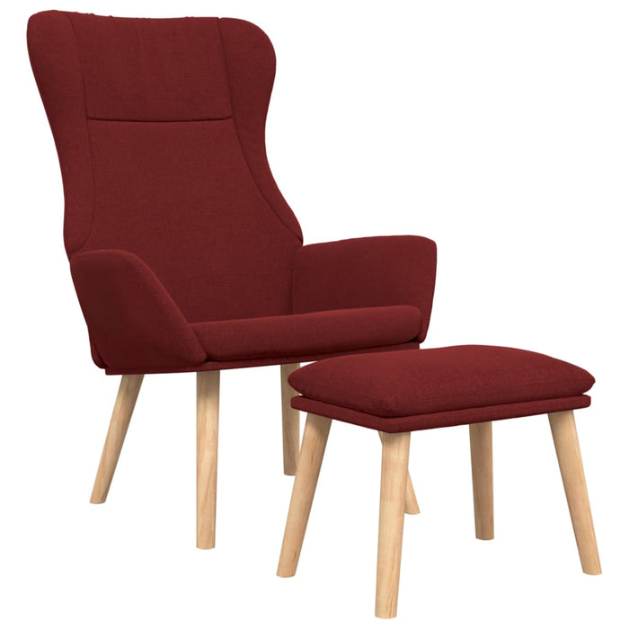 Scaun de relaxare cu taburet, roșu vin, textil WALTI