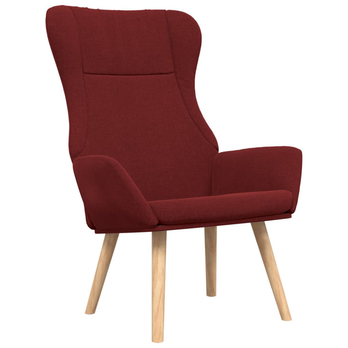 Scaun de relaxare cu taburet, roșu vin, textil WALTI