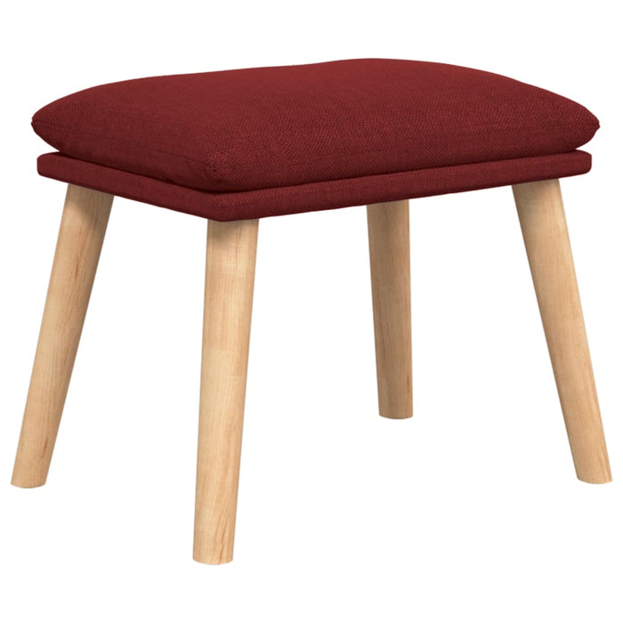 Scaun de relaxare cu taburet, roșu vin, textil WALTI