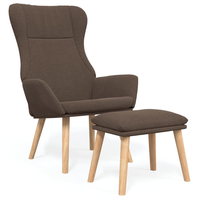 Scaun de relaxare cu taburet, gri taupe, textil WALTI