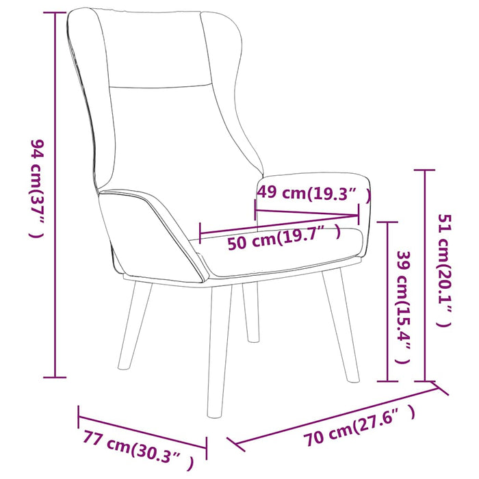 Scaun de relaxare cu taburet, violet, textil WALTI