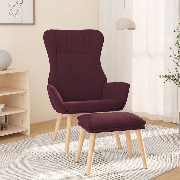Scaun de relaxare cu taburet, violet, textil WALTI