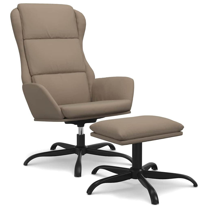 Scaun de relaxare cu taburet, gri taupe, microfibră WALTI