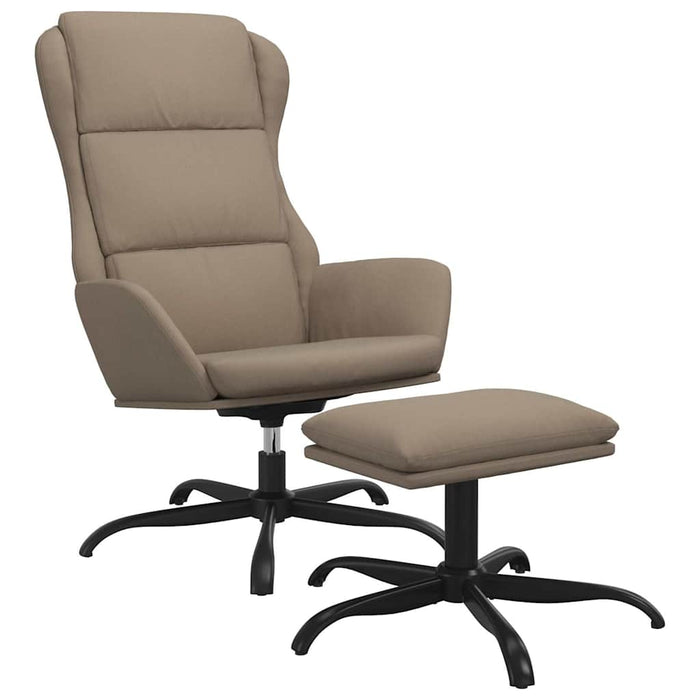 Scaun de relaxare cu taburet, gri taupe, microfibră WALTI