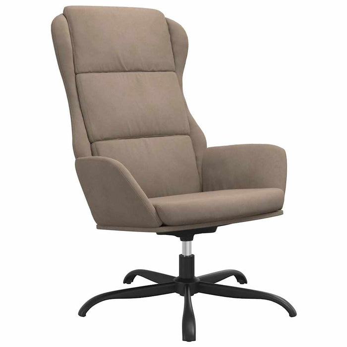 Scaun de relaxare cu taburet, gri taupe, microfibră WALTI