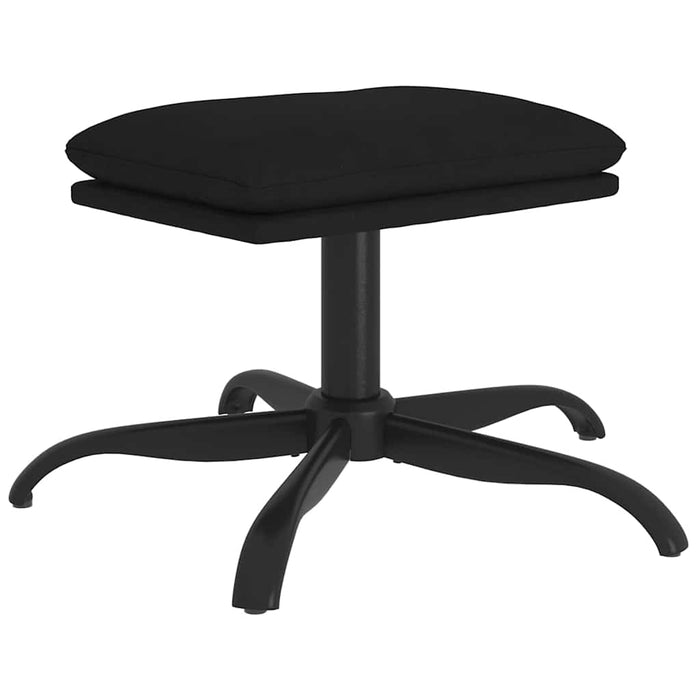 Scaun de relaxare cu taburet, negru, microfibră WALTI