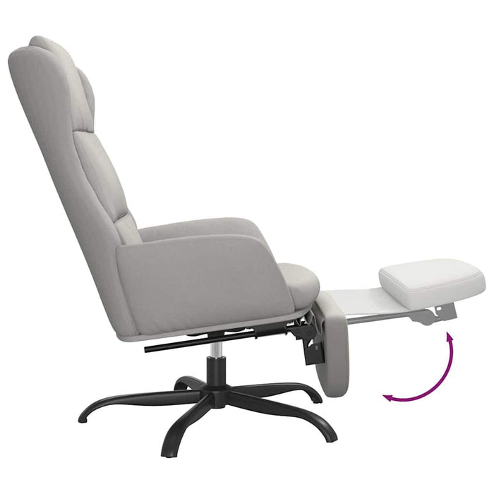 Scaun de relaxare cu taburet, gri deschis, microfibră WALTI