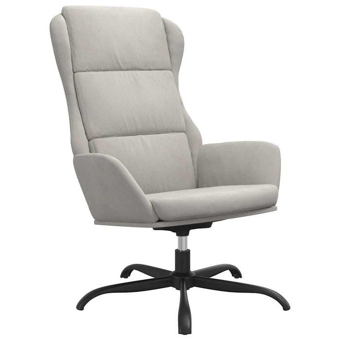Scaun de relaxare cu taburet, gri deschis, microfibră WALTI