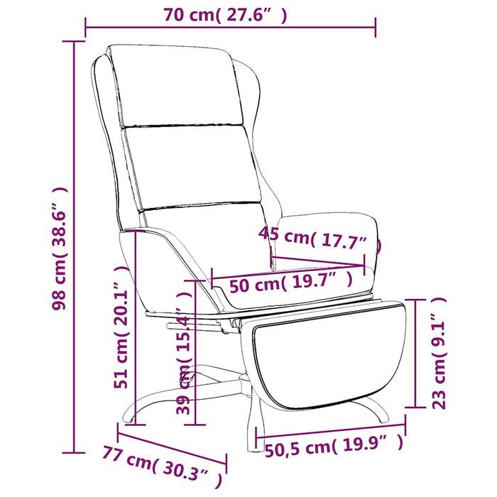 Scaun de relaxare cu taburet, gri deschis, microfibră WALTI