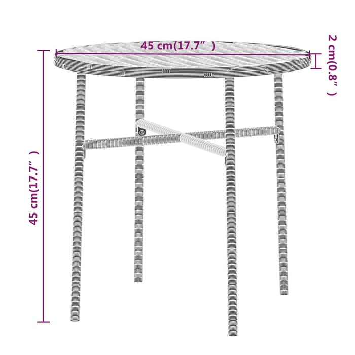 Set mobilier de grădină, 3 piese, poliratan WALTI