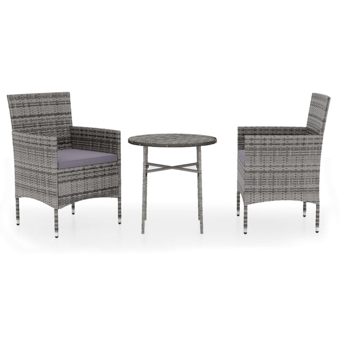 Set mobilier de grădină, 3 piese, gri, poliratan - WALTI WALTI