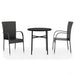 Set mobilier de grădină, 3 piese, negru, poliratan - WALTI WALTI