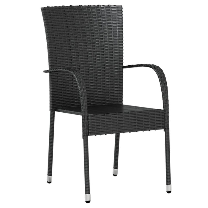 Set mobilier de grădină, 3 piese, negru, poliratan - WALTI WALTI