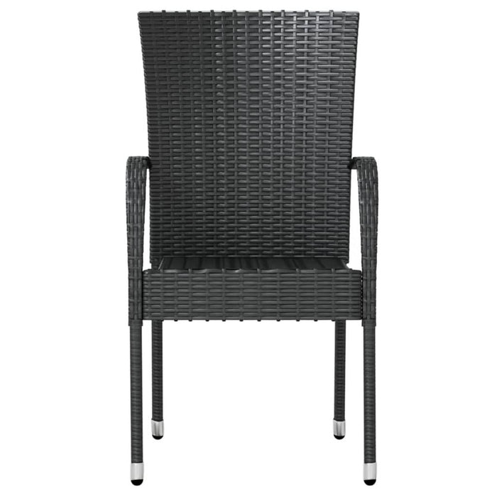 Set mobilier de grădină, 3 piese, negru, poliratan - WALTI WALTI