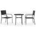 Set mobilier de grădină, 3 piese, negru, poliratan - WALTI WALTI