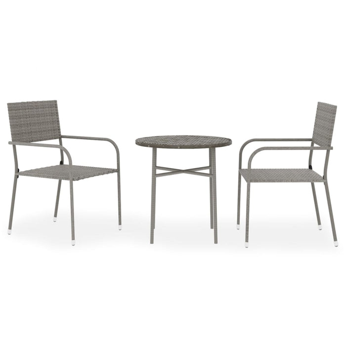 Set mobilier de grădină, 3 piese, gri, poliratan - WALTI WALTI