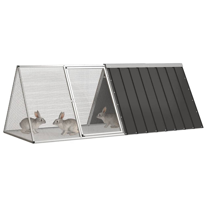 Cușcă pentru iepuri antracit 201,5x80,5x71 cm oțel galvanizat - WALTI WALTI