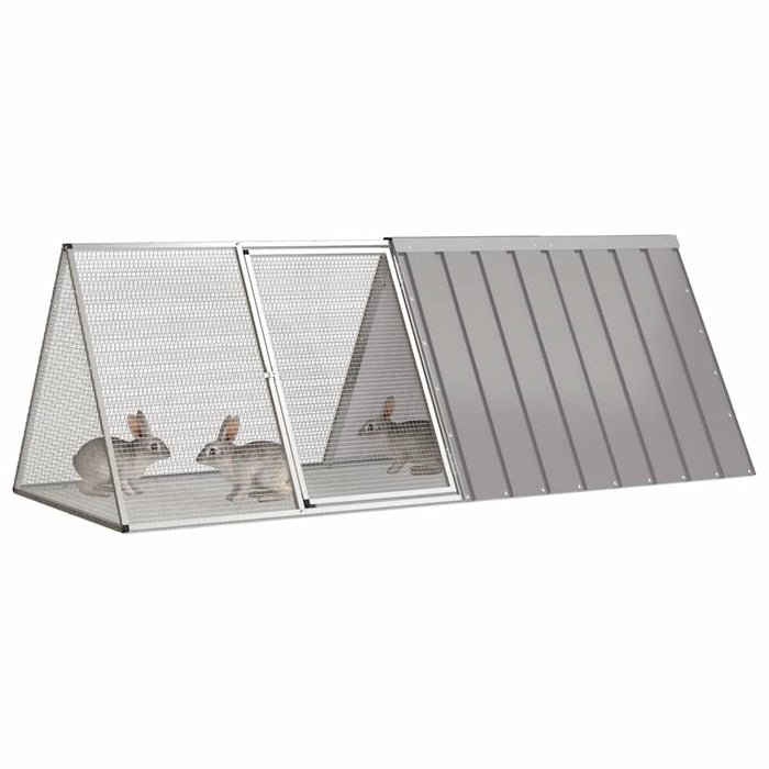 Cușcă pentru iepuri, gri, 201,5x80,5x71 cm, oțel galvanizat - WALTI WALTI