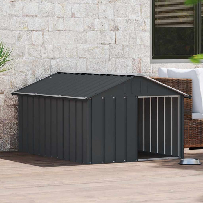 Casă pentru câini antracit 116,5x153x81,5 cm oțel galvanizat - WALTI WALTI