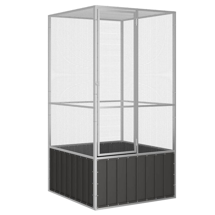 Colivie pentru păsări antracit 111x107x211,5 cm oțel galvanizat - WALTI WALTI