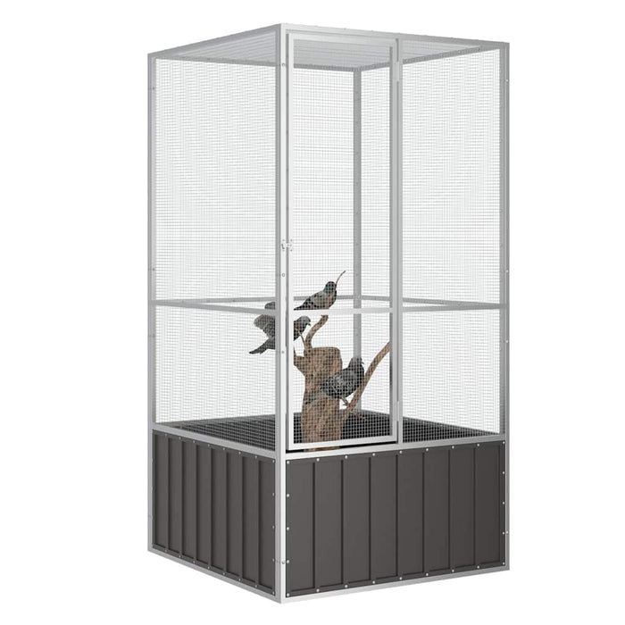 Colivie pentru păsări antracit 111x107x211,5 cm oțel galvanizat - WALTI WALTI