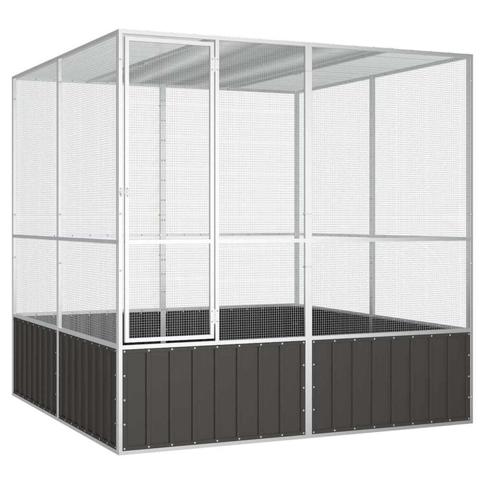 Colivie păsări antracit 213,5x217,5x211,5 cm oțel galvanizat - WALTI WALTI