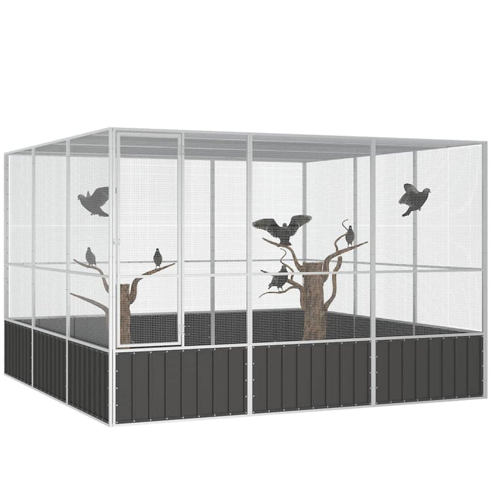 Colivie păsări antracit 302,5x324,5x211,5 cm cm oțel galvanizat - WALTI WALTI