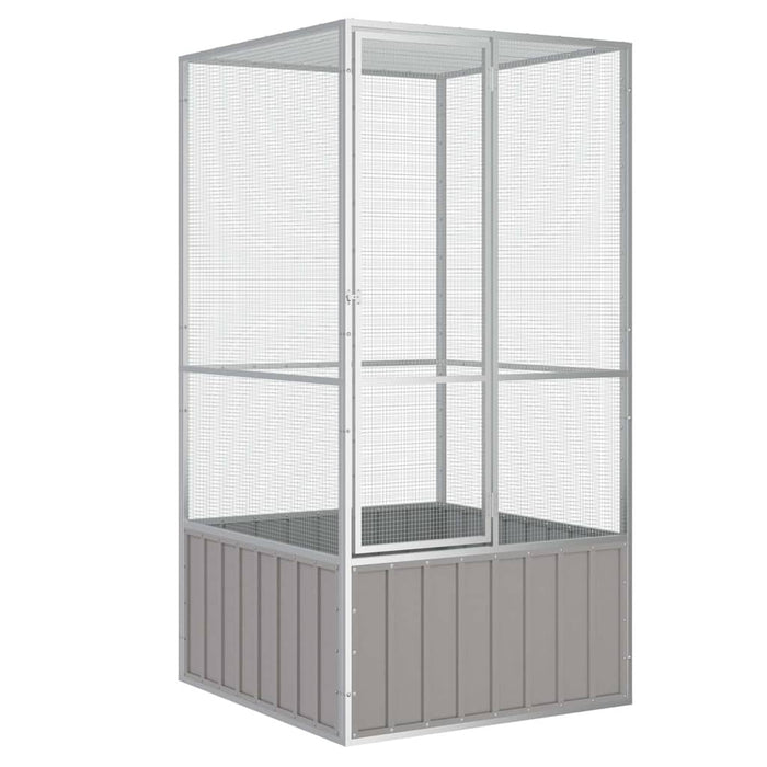 Colivie pentru păsări gri 111x107x211,5 cm oțel galvanizat - WALTI WALTI