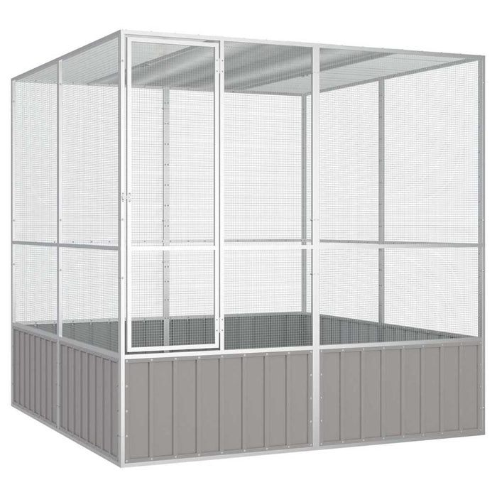 Colivie pentru păsări gri 213,5x217,5x211,5 cm oțel galvanizat - WALTI WALTI