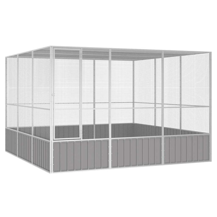 Colivie pentru păsări gri 302,5x324,5x211,5 cm oțel galvanizat - WALTI WALTI