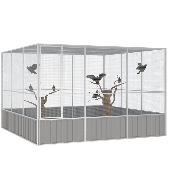 Colivie pentru păsări gri 302,5x324,5x211,5 cm oțel galvanizat - WALTI WALTI