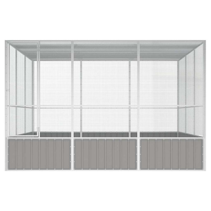 Colivie pentru păsări gri 302,5x324,5x211,5 cm oțel galvanizat - WALTI WALTI
